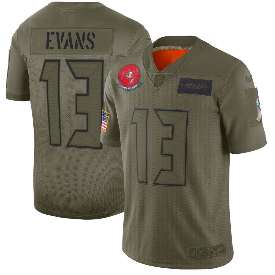 Men Tampa Bay Buccaneers #13 Evans Green Nike Olive Salute To Service Limited NFL Jerseys